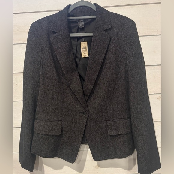 Ann Taylor NWT Charcoal Textured Blazer in size 12 - Picture 1 of 14